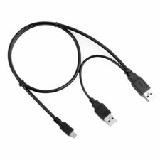 2ft USB Y Charger Data Sync Cord Cable For Maxtor 2.5" Portable Hard Drive Disk