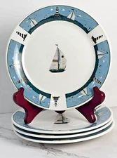 Oneida Casual Settings Sailboat Salad Dessert Plates Set (4)