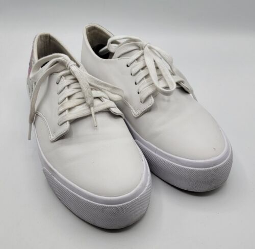 ASOS Womens Platform Sneakers Size 8 (UK 6) White Leather Lace Up Low Top  - Picture 1 of 12