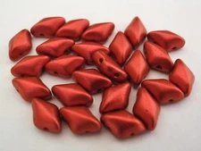 40 8 x 5 mm Czech Glass Gemduo Beads: Matte - Metallic Lava