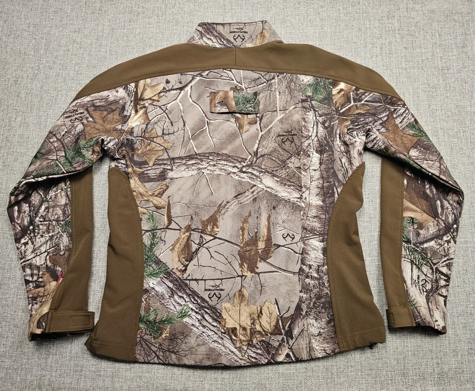 Chaqueta Realtree Mujer Pequeña Camuflada Xtra Dark Earth Softshell Cremallera Completa Caza Foto 2 de 4