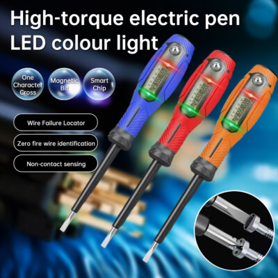 Non-Contact Screwdriver Voltage Test Pen 12-220V LCD Display Voltmeter Detector