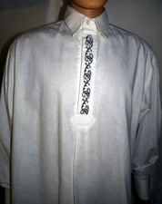 Vintage Mens Shirt Embroidered Long Sleeve Cotton Blend MEDIUM Movie Wardrobe 