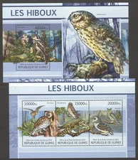 STA531 Guinea 2013 MNH 2 Sheets High CV Fauna Birds Owls