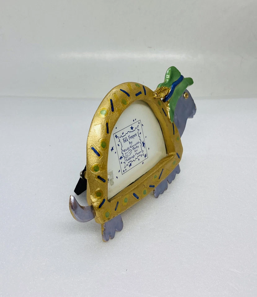 Vintage Folk Frames Ruth Reynolds’s Pewter Tortoise Picture Frame Gold Tone 31 - Image 3 of 4