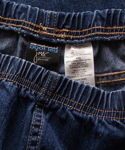 JMS Just My Size Pull On Elastic Waist Blue Jeans Denim Pants, Womens 4X X 29" - 第 3/3 張圖片