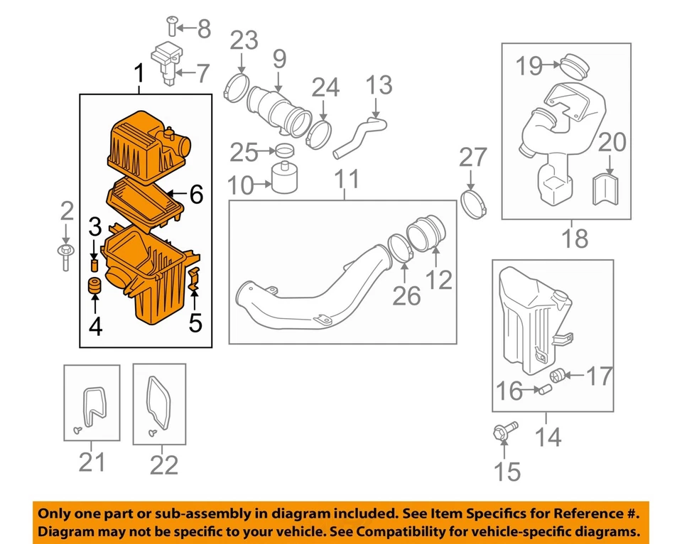 Conjunto de filtro de aire usado se adapta a: Suzuki Vitara Grand 2008 2,7 grado A Foto 3 de 4