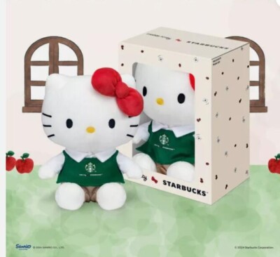 (Pre Order Ship End-Sep) 2024 Starbucks Hello Kitty  In Green Apple Plush