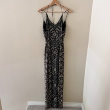 ASTR The Label Black Aztec Print Strappy Maxi Dress S