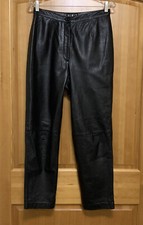 Vintage MixIt 100 Leather Pants Black Straight Leg High Waist Sz 10P Waist 29