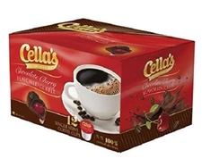 12ct - Cella's Chocolate Cherry Flavored Coffee Pods for Keurig K-Cups Brewer