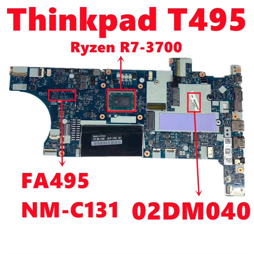 Motherboard For Lenovo Thinkpad T495 FA495 NM-C131 Ryzen R3/R5R7 8G-RAM DDR4