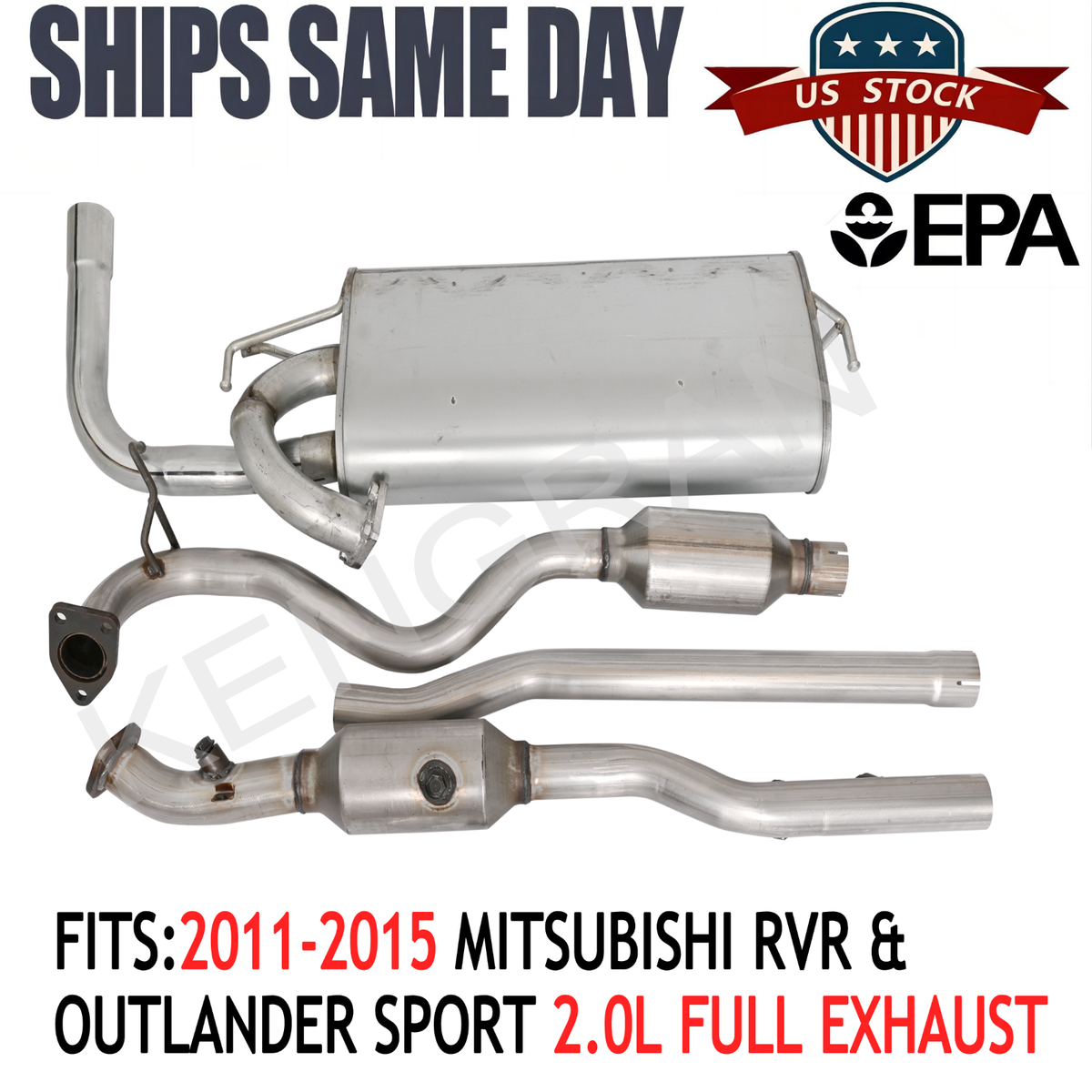Direct Replacement Exhaust Mitsubishi RVR & Outlander Sport 2011-2015 2.0L Muffler & Resonator - Direct Fit Mitsubishi RVR Muffler