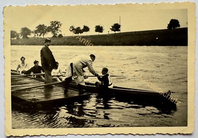 orig. Foto Boot Kanu Ruderer um 1940 Duisburg 