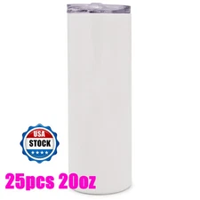 25PACK 20oz Taperless Sublimation Blank Insulated Skinny Tumbler Local pickup