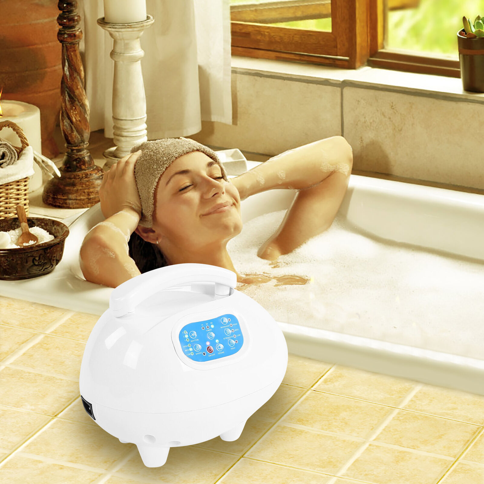 Ozone Sterilization Bubble Bath Tub Body Detox Relaxation Spa Massage