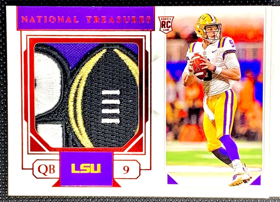GRADED! 2020 NATIONAL TREASURES JOE BURROW 1/5 AUTO WORN PATCH BOOKLET! 🔥 - Image 4 of 4
