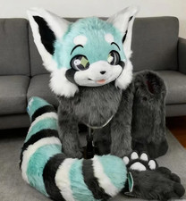 Fursuit Long Fur Husky Fox Mascot Head Party Halloween Fur Cosplay-Promotion