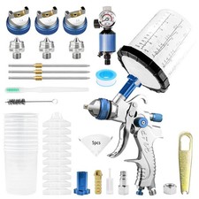 Hvlp Air Spray Paint Gun With 1.41.72.0mm Nozzles Air Compressor Regulato...