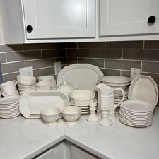 Pfaltzgraff Heritage White Replacement Lot Plates Bowls Cups Pitcher Casserole