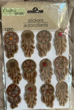 Crafter's Square 12 Puffy Stickers -Dream Catchers -Scrapbooking Sticker