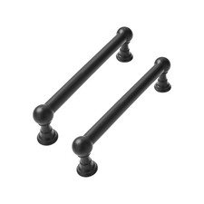 2 Pack 3-3/4 Inch Solid Kitchen Cabinet Handles Matte Black Heavy Duty Pulls