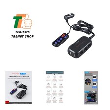 RS-21S 3-Way Car Cigarette Lighter Splitter/Adapter/Charger 2 USB 3.4Amp, w...