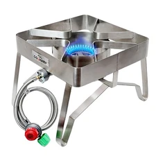 Stainless Steel High Pressure 1-Burner Outdoor Propane Gas Cooker with 0-20 P...