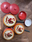 Wolverine Vintage Toy Tin Litho Rooster Saucepan Set w/ Lids