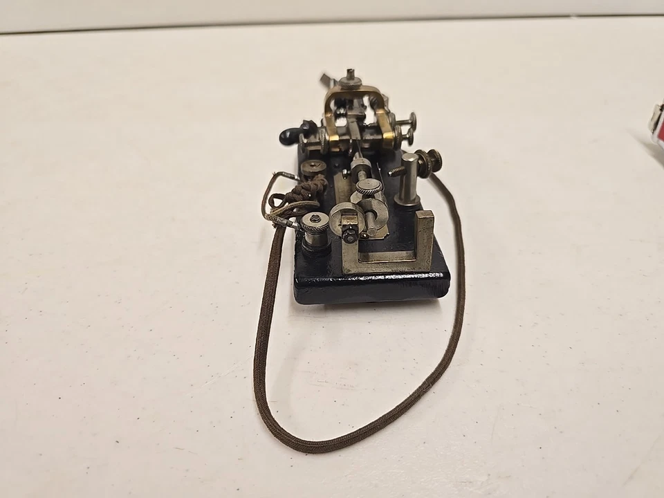Antique C1918 Vibroplex Semi-Automatic Telegraph Morse Code Key Bug No. 61228 - Image 4 of 4