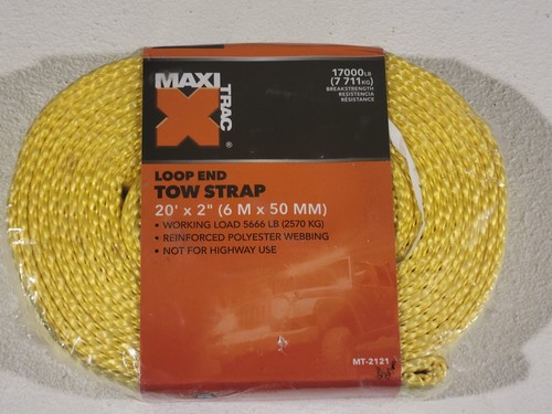 Maxi Trac MT-2121 20' x 2" tow strap, in original retail plastic wrap