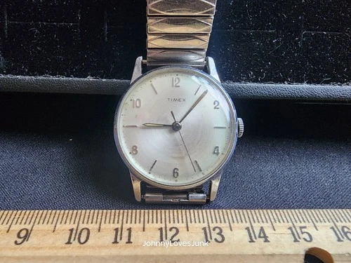 Vintage Timex Marlin Mechanical Wind Up Men's Watch Winds Runs Keeps Time