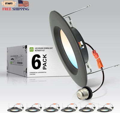 6 Pack Bronze Retrofit LED Recessed Lighting 6 Inch - 12W 2700K-5000K 1078LM ...