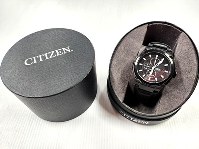 Citizen B612-S078229 Chrono WR200 Men's Quartz Eco Drive Watch Black 42mm w/ Box