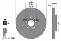 2X Textar Bremsscheibe Vorderachse U.A. FüR Infiniti, MERCEDES-BENZ