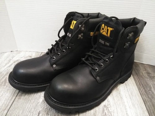 NEW Caterpillar Men Second Shift Steel Toe Work Boot  Leather BLACK SIZE 11