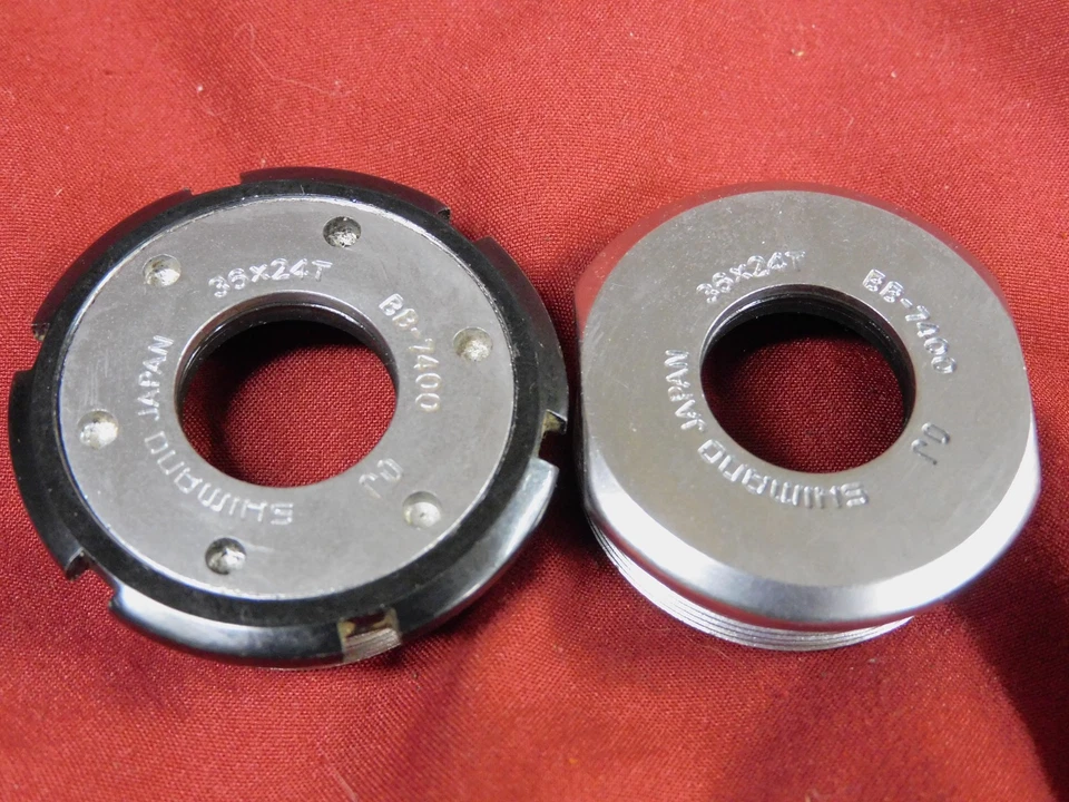 Shimano Dura-Ace Fixed & Adjustable BB-7400 Cups w/ Lockring Italian 36 x 24 - Image 2 of 4