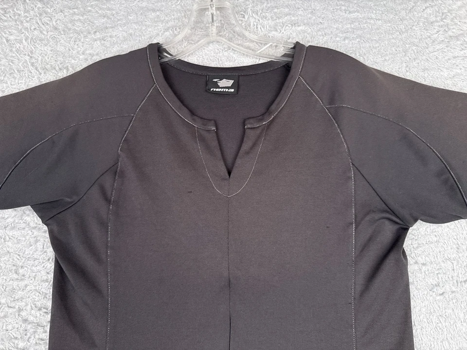 Женская велосипедная майка Nema большая черная на молнии с коротким рукавом из полиэстера выцветшая коряга - Изображение 4 из 4