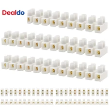 Terminal Block Set, 7 Pieces 12 Position Dual Row Terminal Strip Electrical Barr