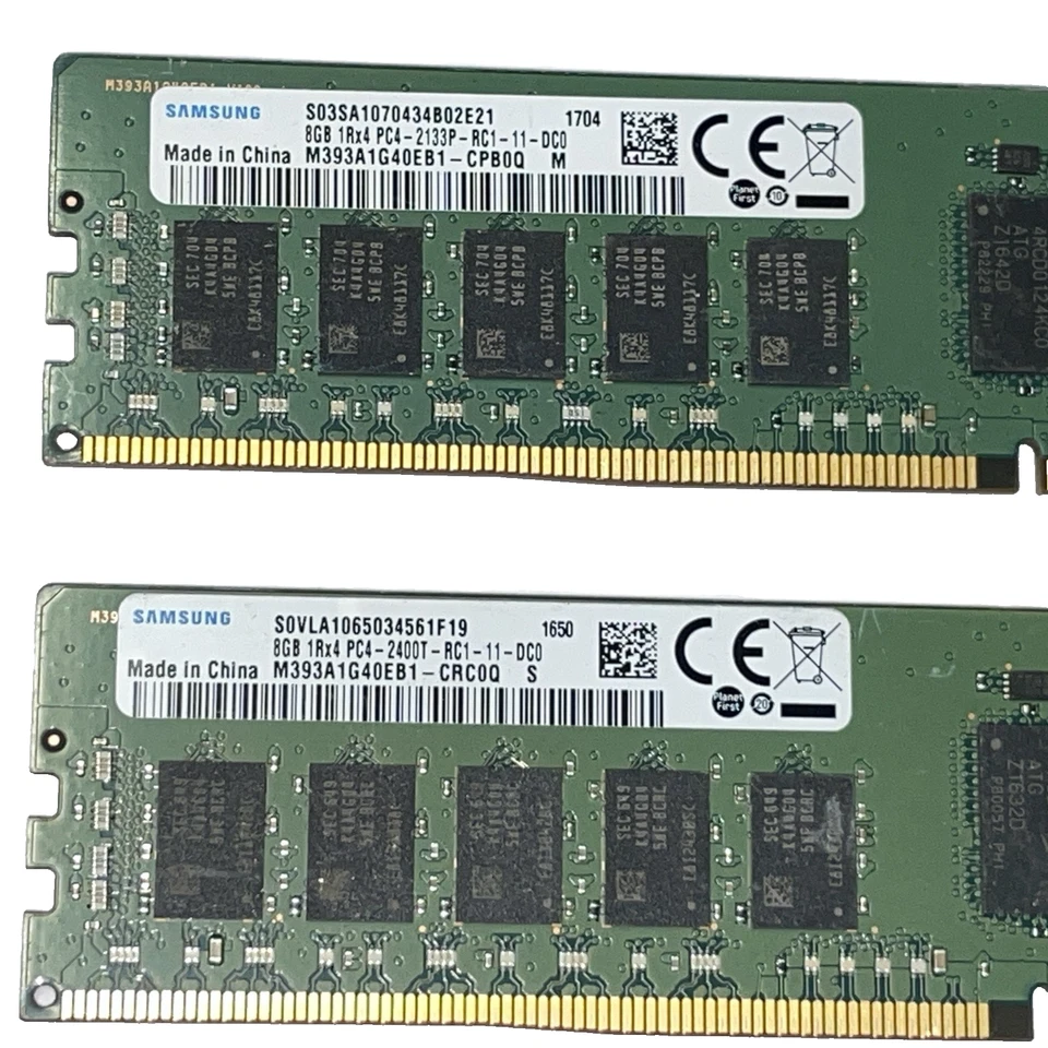 24GB Samsung M393A1G40EB1-CRC0Q (3x8GB) 1Rx4 PC4-2400T-R REG ECC DDR4 Server RAM - Bild 2 von 2