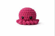 Handmade Mini Pink Crochet Octopus Plush   Amigurumi Stuffed Animal
