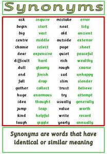 Synonyms list