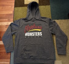 RARE STYLE Authentic CLEVELAND MONSTERS Heavy AHL HOODY XL Blue Jackets