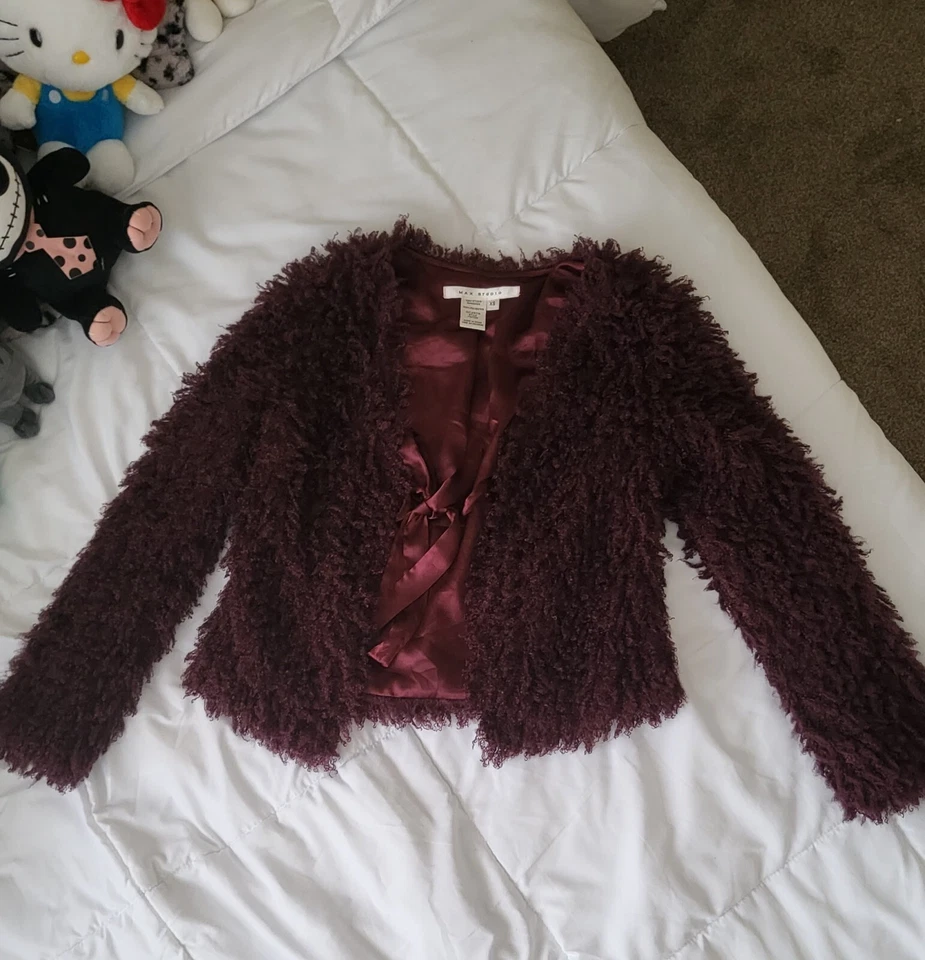 Max Studio XS Fuzzy Magenta Coat