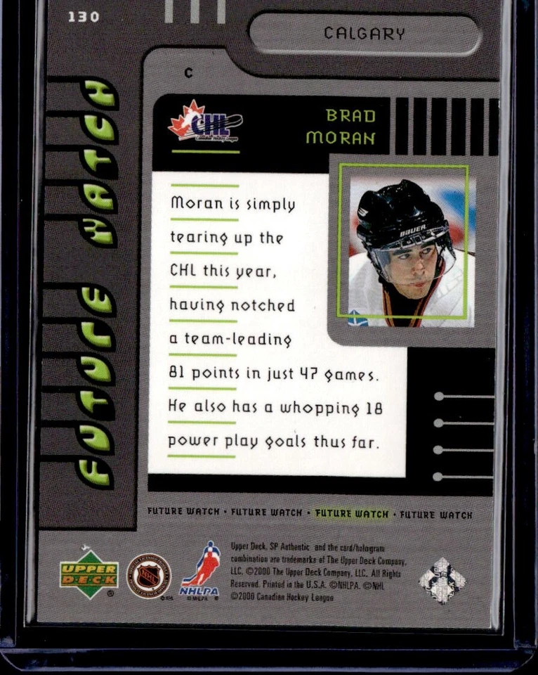 1999-00 SP Authentic #130 Brad Moran Rookie #/2000 - Image 2 of 2