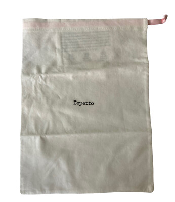 Repetto Drawstring White Shoe Dust Bag Women s Rare 13.5 x9.5 