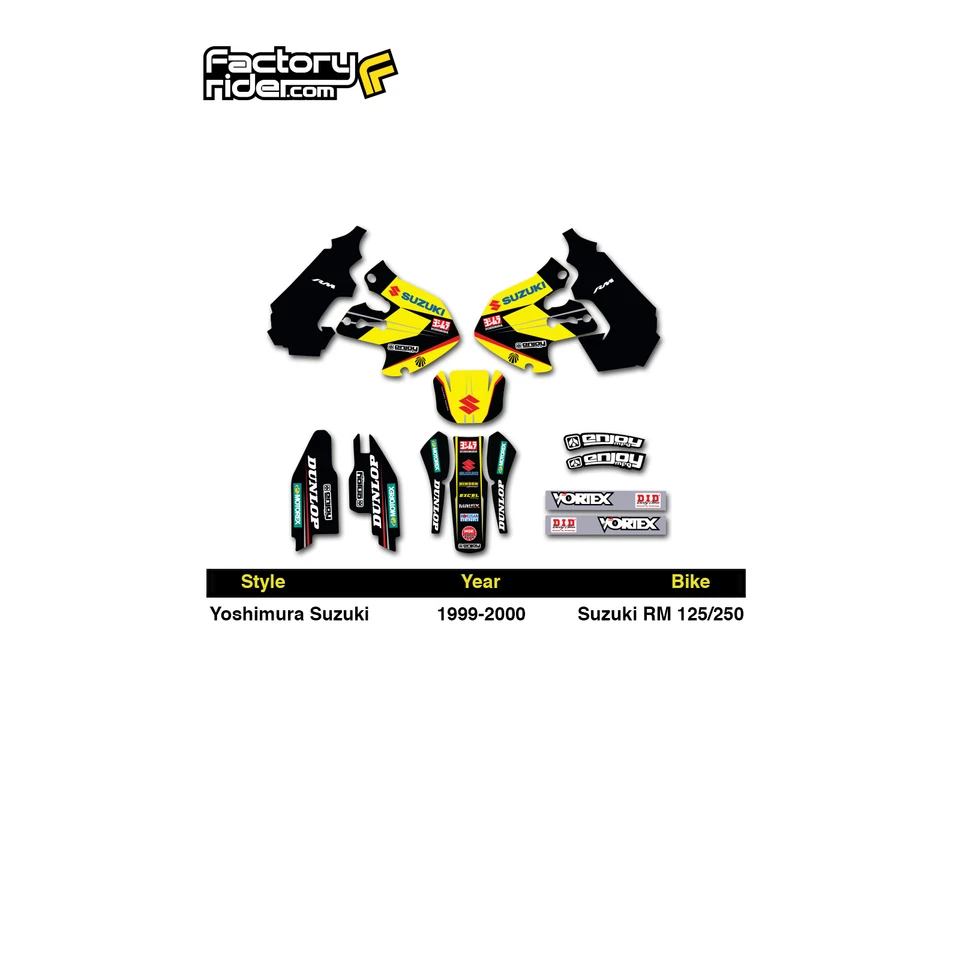1999-2000 SUZUKI RM 125-250 Yoshimura Kit Gráfico Motocross MSG US PLATE INFO - Imagem 2 de 4