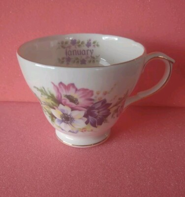 Royal Westminster January Tea Cup, No Saucer.  Made In England, Gold Trim