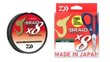 Daiwa J-Braid X8 Grand Braided Line, Dark Green, 300 Yd. Spool With Line Cutter