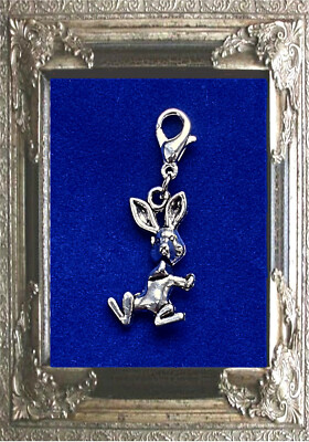 CHARM ANHÄNGER OSTERHASE OSTEREI EI HÄSCHEN mit 925 SILBER Karabiner für KETTE